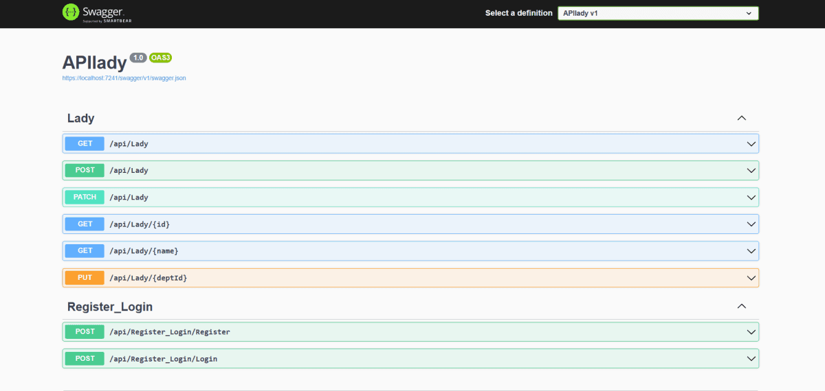 APIlady — Department Management Web API with JWT Auth